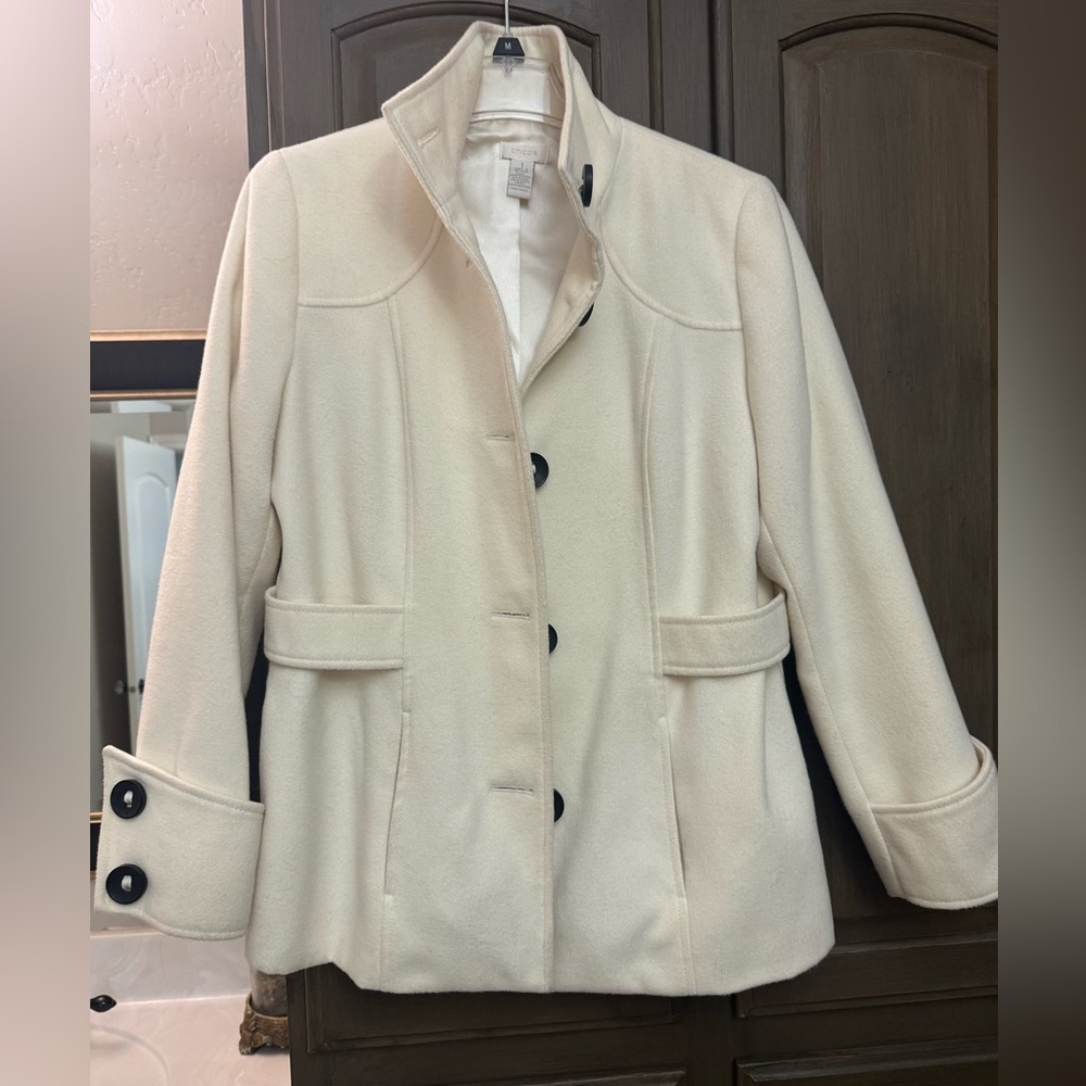Chico’s Cream Peacoat 1